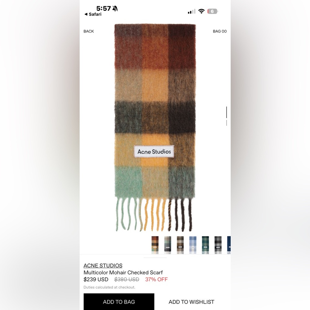 Acne studios scarf